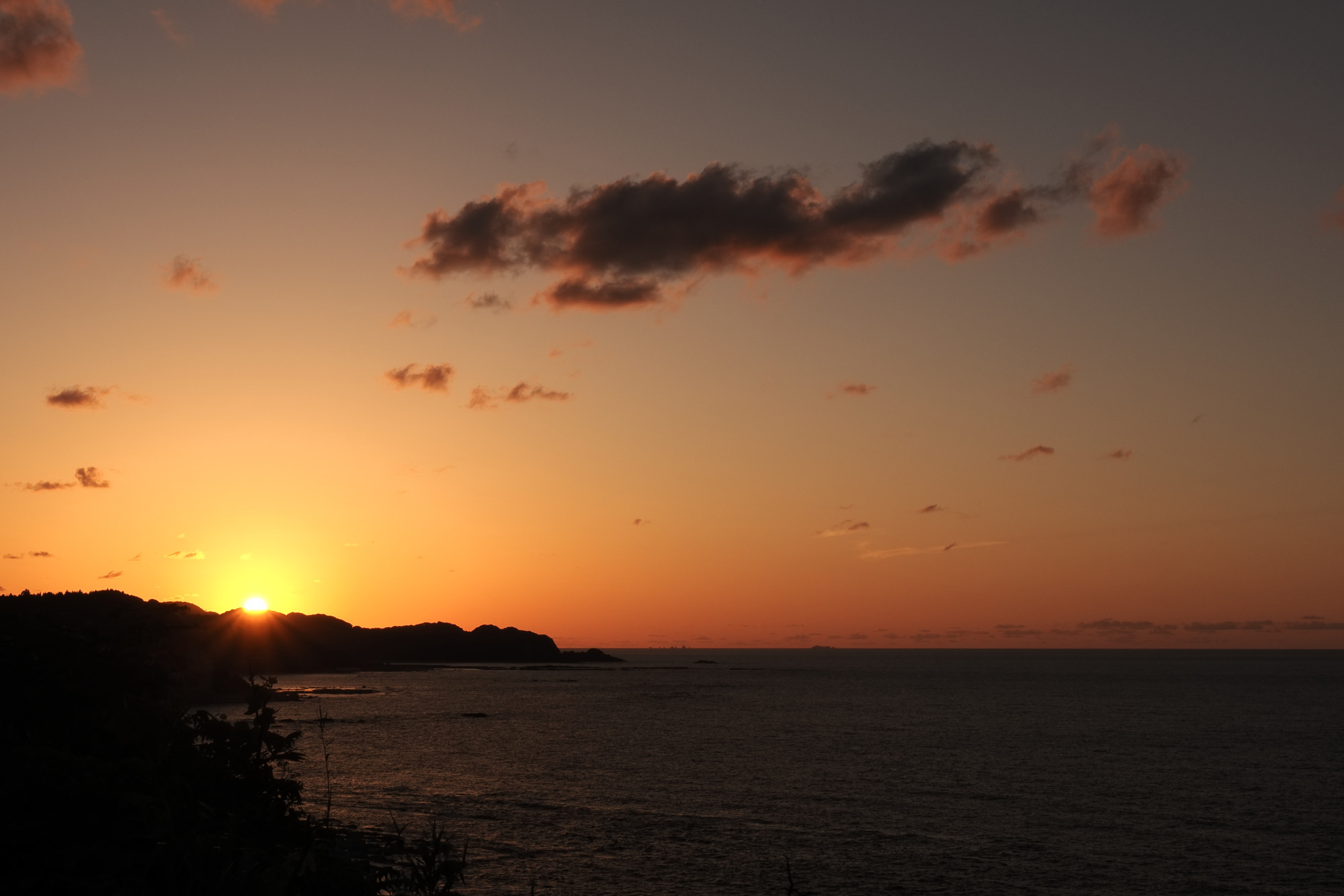 禄剛崎から見た夕陽