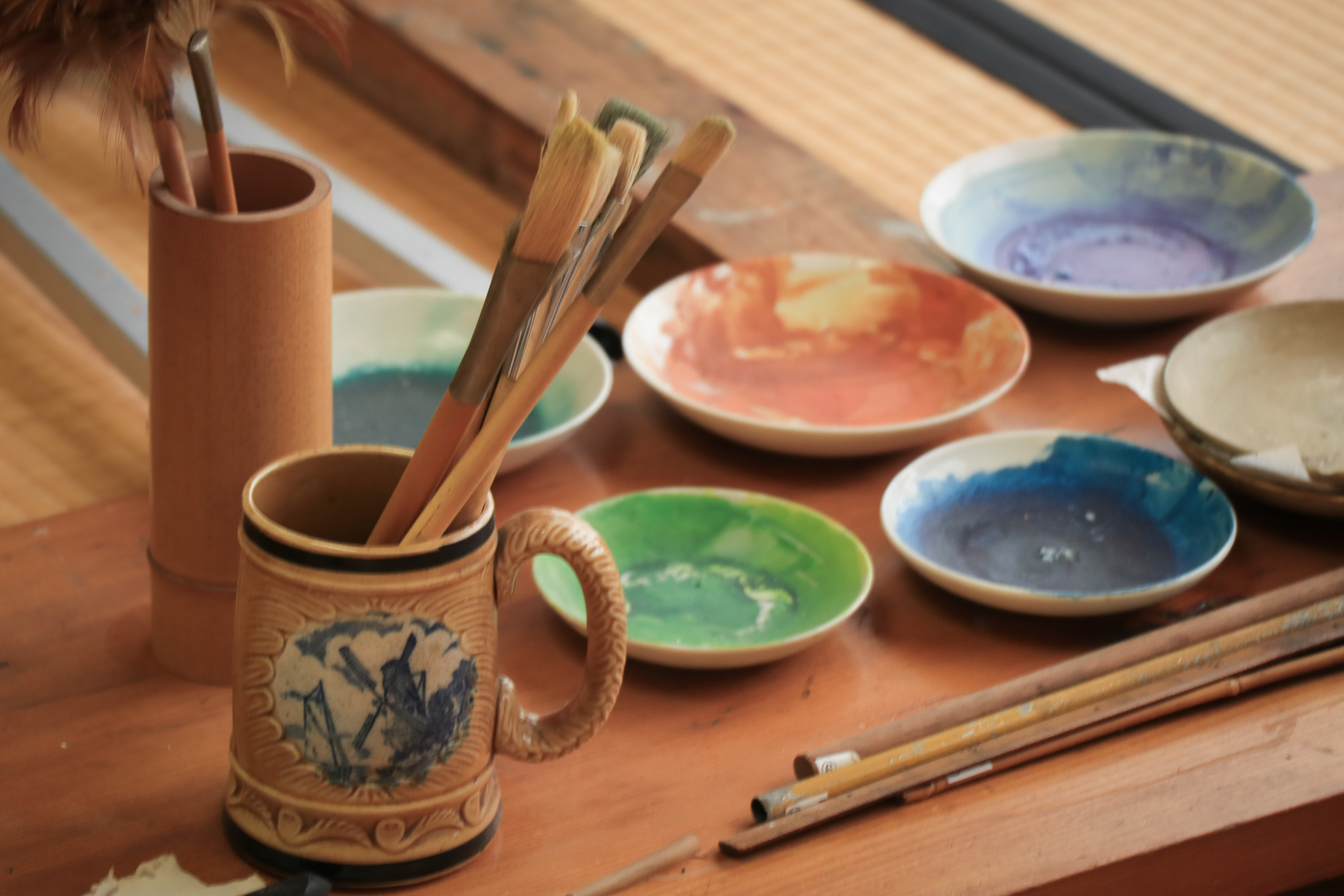 実際に使用していた画材道具