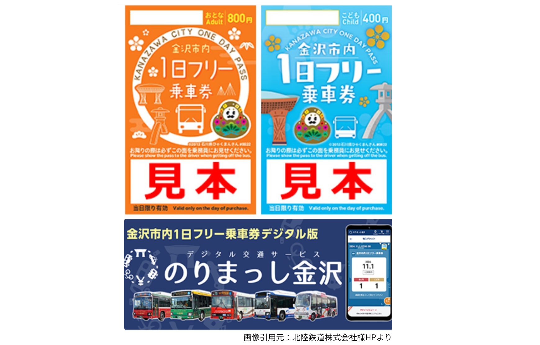 金沢市内１日フリー乗車券