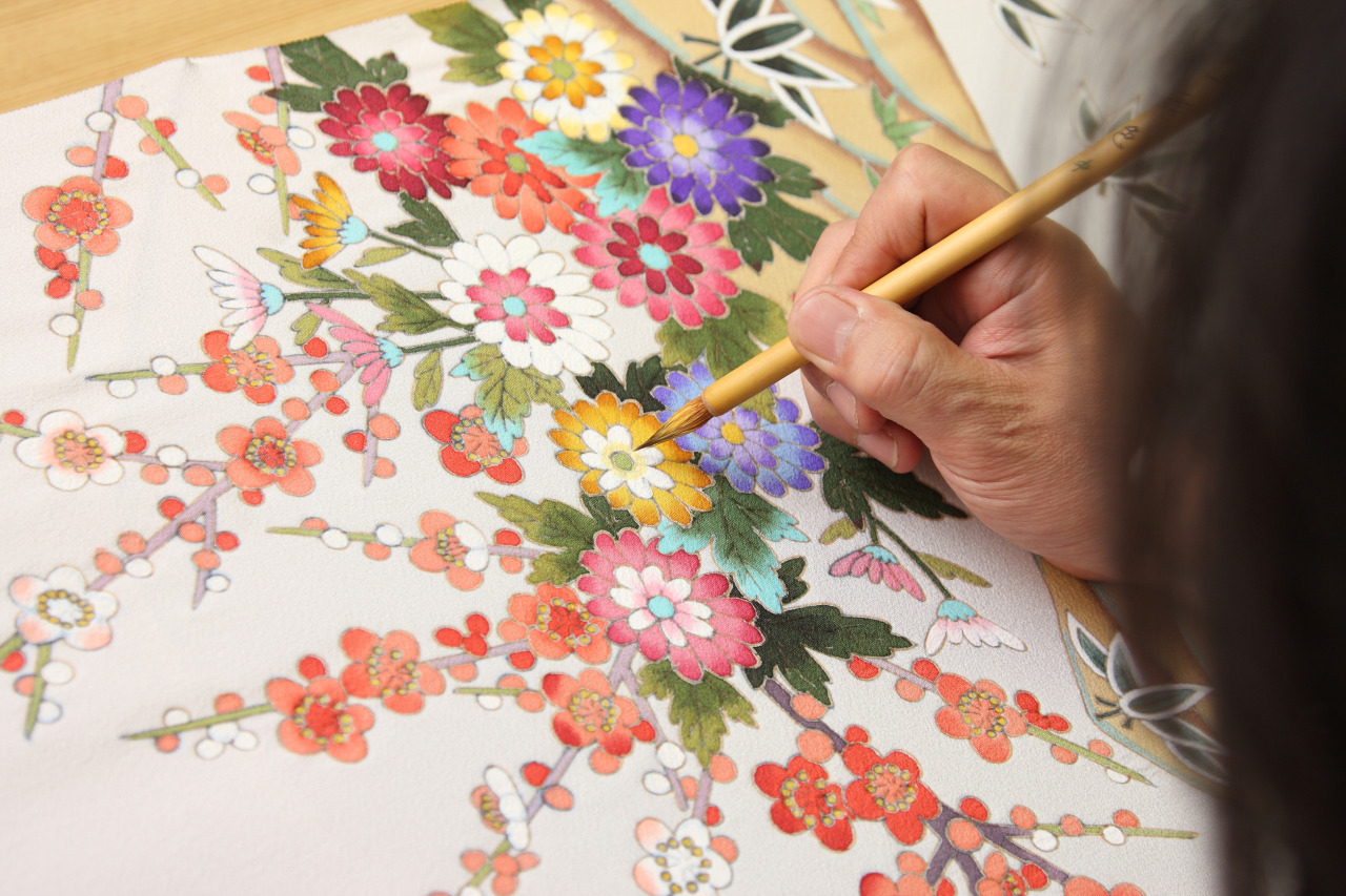 加賀友禅会館での加賀友禅染め体験