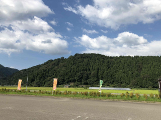 一向一揆歴史館から望む城山