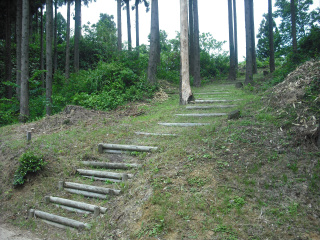 城への通路　遊歩道が整備されています