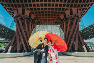 金沢駅での撮影