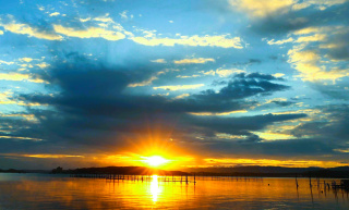 日用川の春（中島町）毛利隆夫